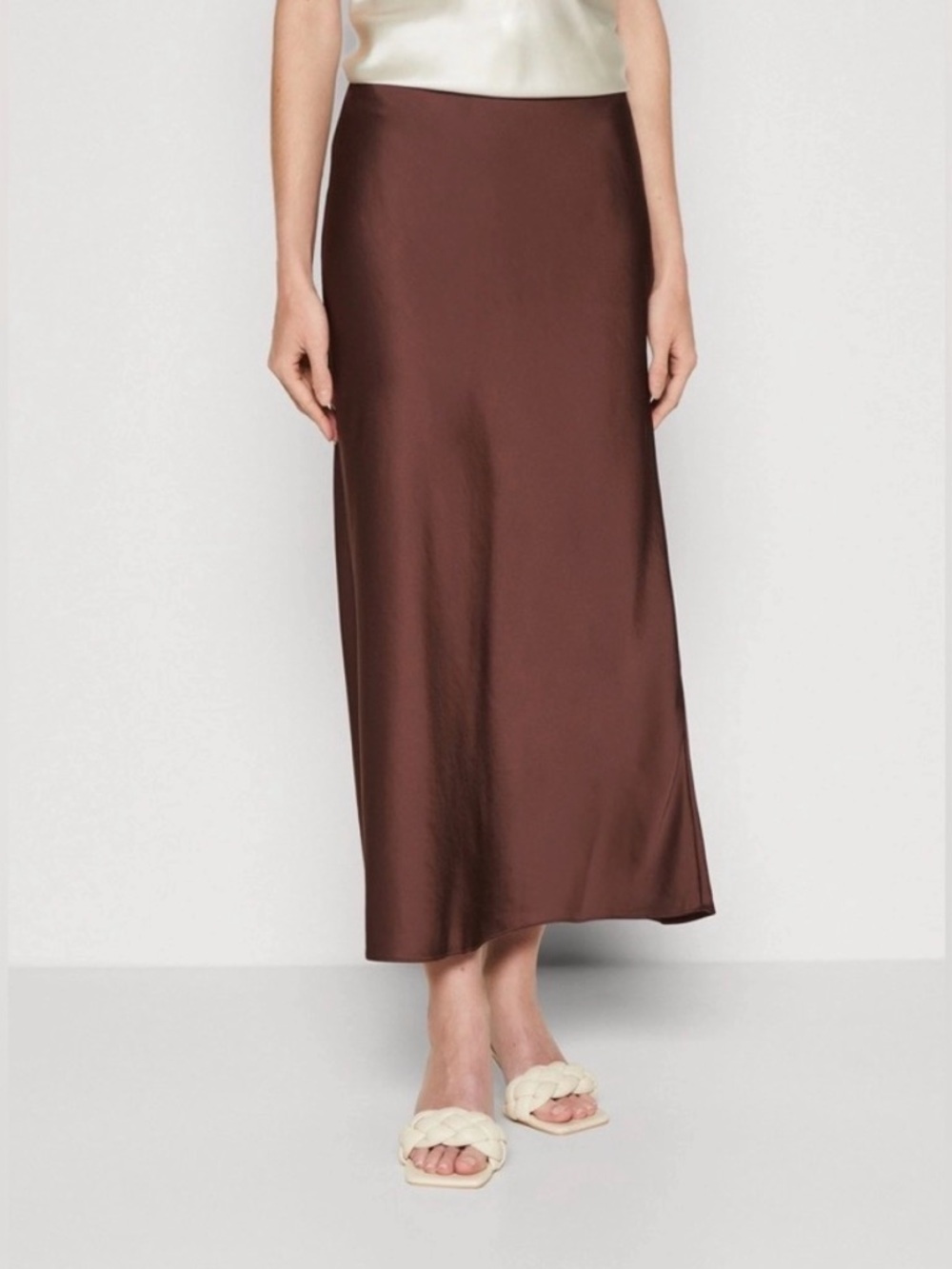 Abercrombie & Fitch Brown Satin Maxi Skirt
